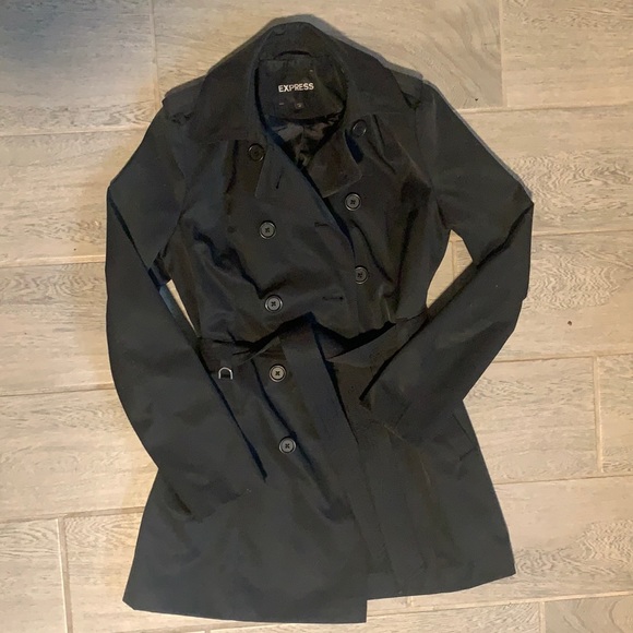 Express Jackets & Blazers - Express black tie front jacket